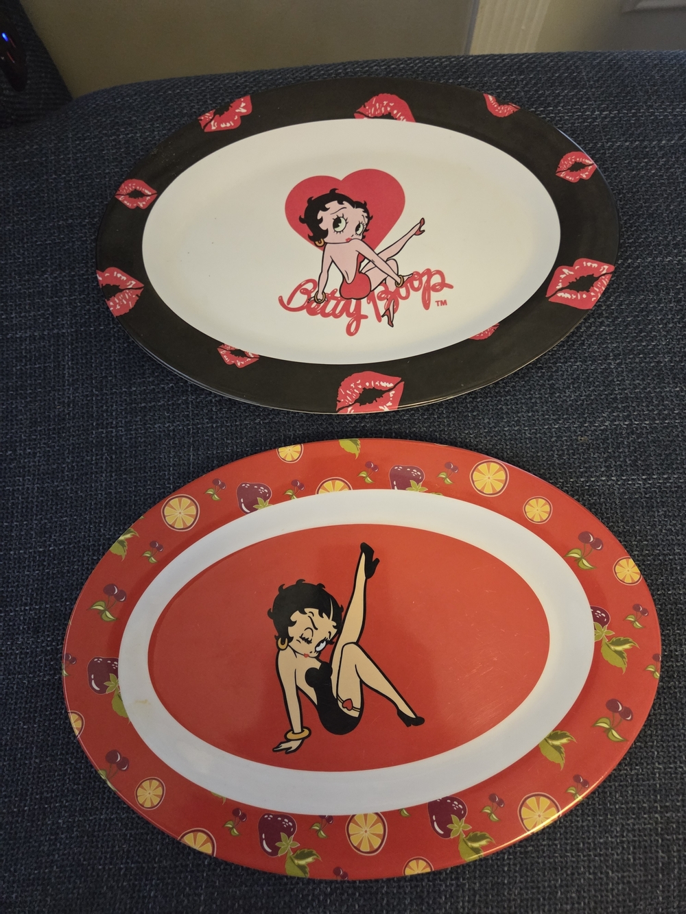 Betty Boop Red, Black & White Decorative Serving Platters   2 For $ 30